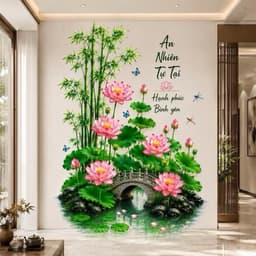 Decal dán tường hoa sen mẫu mới 27( kích thước 60x90cm) 2