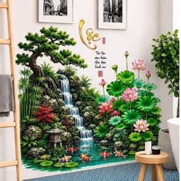 Decal hoa sen kèm chữ Lộc( 60x90cm) 1
