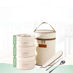 Hộp Đựng Cơm Giữ Nhiệt Kèm Túi 3 Tầng VINALUXURY Hộp Cơm Văn Phòng Cách Nhiệt 3 Tầng Không Gỉ Tiện Lợi 9