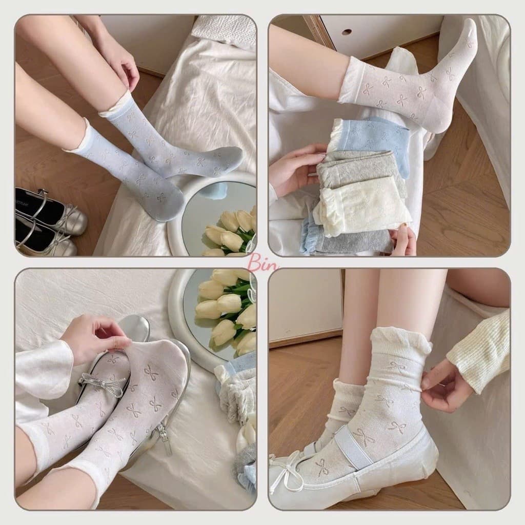 🎀 SET 6 ĐÔI TẤT NỮ NƠ XINH – NHẸ NHÀNG, DỄ THƯƠNG 🎀