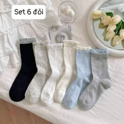 🎀 SET 6 ĐÔI TẤT NỮ NƠ XINH – NHẸ NHÀNG, DỄ THƯƠNG 🎀 9