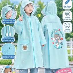 Áo Mưa Học Sinh ĐI Học Nhiều Màu Nhiều Hình Hoạt Hình Ngộ Nghĩnh ( Trùm Được Cặp Sách) Cho Bé Gái Bé Trai 2
