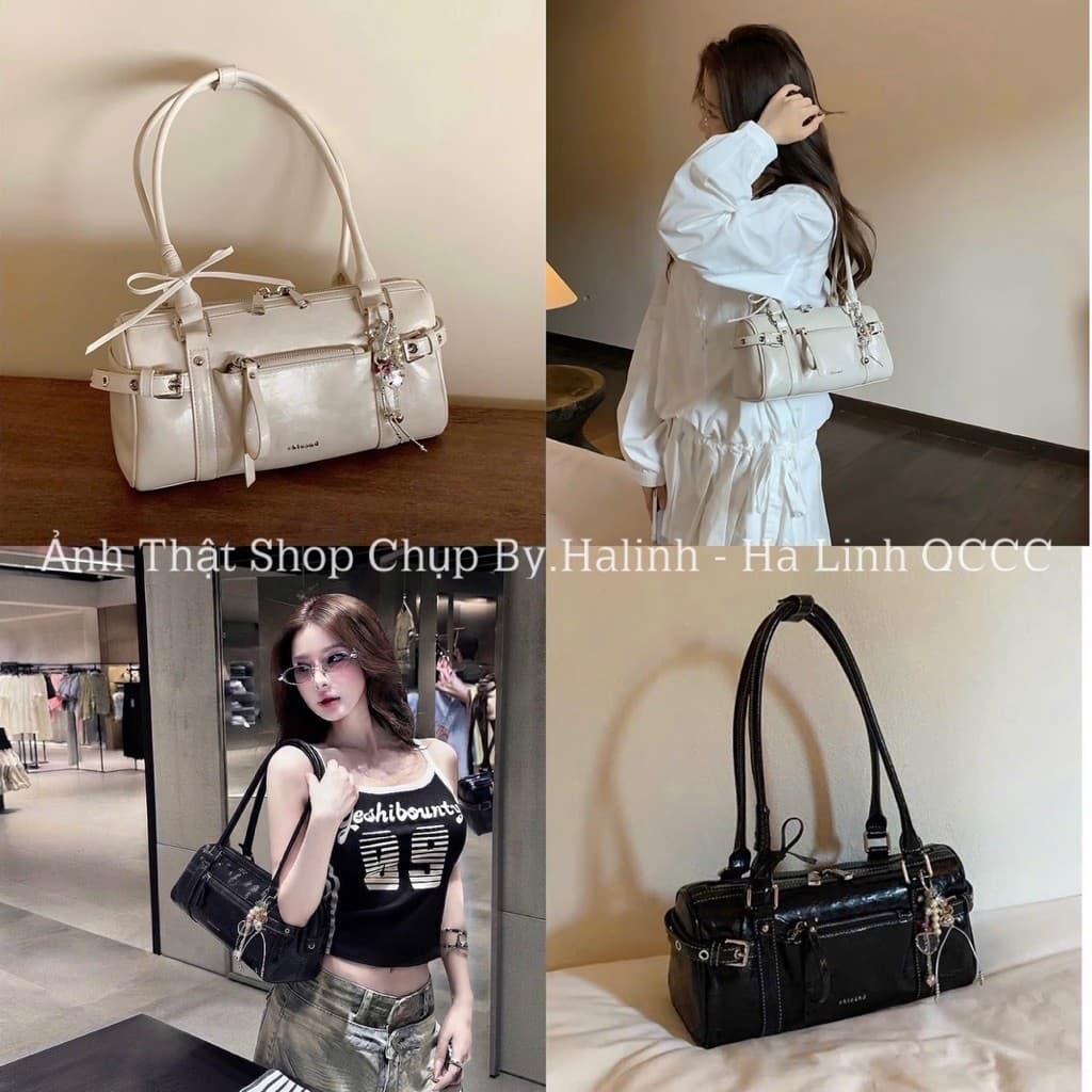 BST NEW - Túi Kẹp Nách Quai Dài Charm Sao Đính Nơ