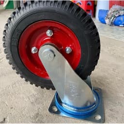 Bánh Xe Cao Su Mâm Đỏ Đường Kính 20cm Cho Xe Đẩy Hàng, Xe Bánh Mì, Xe Mô Hình (Giá 1 Chiếc) 4