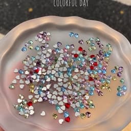 50 Viên Đá Nail Pha Lê Mix Màu Pastel – Giọt Nước, Đa Giác, Trái Tim Lấp Lánh ✨ 4