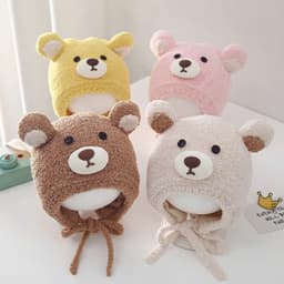 Mũ Len Trẻ Em Hình Gấu Cute Thu Đông Che Tai Giữ Ấm Cho Bé Trai Bé Gái Mềm Mại Thoải Mái - Kho Sỉ Gia Dụng Alulu 1