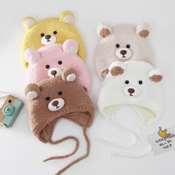Mũ Len Trẻ Em Hình Gấu Cute Thu Đông Che Tai Giữ Ấm Cho Bé Trai Bé Gái Mềm Mại Thoải Mái - Kho Sỉ Gia Dụng Alulu 3