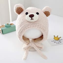 Mũ Len Trẻ Em Hình Gấu Cute Thu Đông Che Tai Giữ Ấm Cho Bé Trai Bé Gái Mềm Mại Thoải Mái - Kho Sỉ Gia Dụng Alulu 5