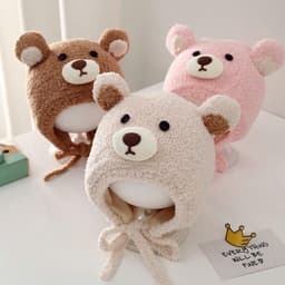 Mũ Len Trẻ Em Hình Gấu Cute Thu Đông Che Tai Giữ Ấm Cho Bé Trai Bé Gái Mềm Mại Thoải Mái - Kho Sỉ Gia Dụng Alulu 6