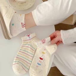 Set 10 Đôi Tất, Vớ Nữ Cổ Ngắn Bốn Mùa, Dệt Kim Sợi Tơ Siêu Mềm Mại, Kháng Khuẩn, Khử Mùi Hôi, Màu Tiêu Hình Thú tv 7