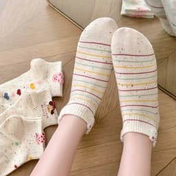 Set 10 Đôi Tất, Vớ Nữ Cổ Ngắn Bốn Mùa, Dệt Kim Sợi Tơ Siêu Mềm Mại, Kháng Khuẩn, Khử Mùi Hôi, Màu Tiêu Hình Thú tv 6