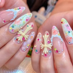 Đá Nail Tròn MI Mix Màu Pastel Kẹo Ngọt – Đá Đính Móng Lấp Lánh Nhiều Size 100 Viên Đa Sắc 2
