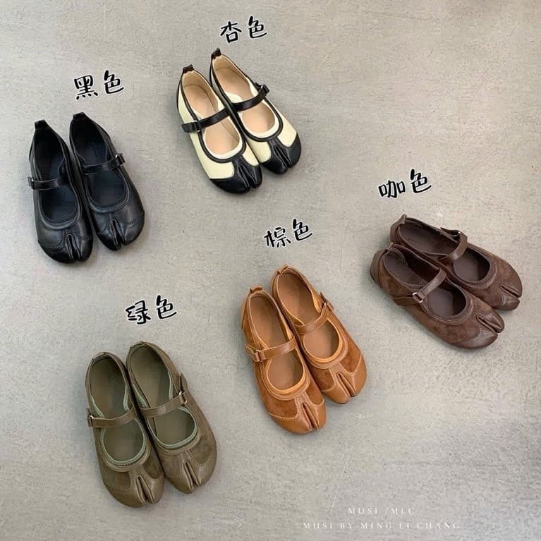 (Ảnh thật) Giày quai ngang phối da lộn chất mềm êm A3618-1