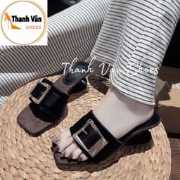 Cao gót bản ngang quai khoá cao 5 phân 2 màu _Thanh Vân Shoes(G0346) 4