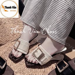 Cao gót bản ngang quai khoá cao 5 phân 2 màu _Thanh Vân Shoes(G0346) 3