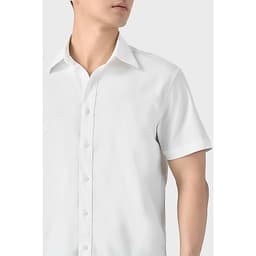 Deal Tốt- Áo sơ mi thô cộc tay nam GENVIET JEANS dáng suông vừa chất cotton thoáng mát basic phù hợp đi làm 9206 2