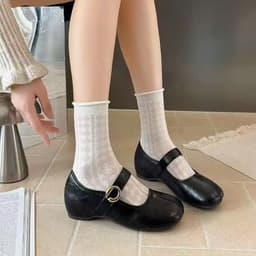 Giày Mary Jane cổ điển có khóa cài, kiểu dáng giả xẻ mũi dành cho nữ, mùa thu năm 2026, thoải mái, thích hợp đi làm. 4