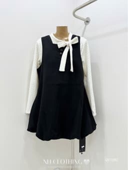 <Đầm Bầu Quynhanhhoue> (QC) Set váy bi nơ cổ Qc1392 freesize 7