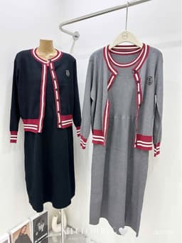 <Đầm Bầu Quynhanhhoue> (Qc) Set váy len cdg huy hiệu Qc51120 4