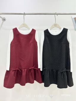 <Đầm Bầu Quynhanhhoue> (NH CLOTHING)Váy suông Set váy bi chân đính nơ M11984 sm 2