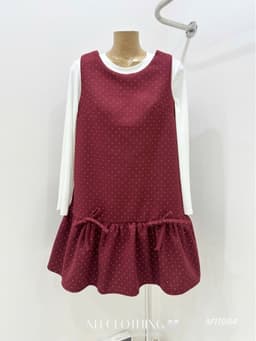 <Đầm Bầu Quynhanhhoue> (NH CLOTHING)Váy suông Set váy bi chân đính nơ M11984 sm 4
