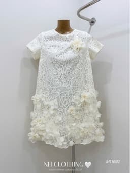 <Đầm Bầu Quynhanhhoue> (NH CLOTHING)Váy suông Váy ren hoa đính M11982 sm 4