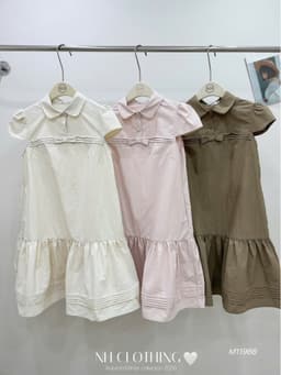 <Đầm Bầu Quynhanhhoue> (NH CLOTHING)Váy suông Váy thô gió cổ nơ chân dập M11966 sm 9