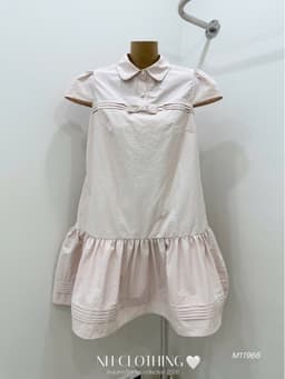 <Đầm Bầu Quynhanhhoue> (NH CLOTHING)Váy suông Váy thô gió cổ nơ chân dập M11966 sm 8