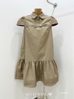 <Đầm Bầu Quynhanhhoue> (NH CLOTHING)Váy suông Váy thô gió cổ nơ chân dập M11966 sm 7
