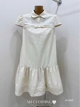 <Đầm Bầu Quynhanhhoue> (NH CLOTHING)Váy suông Váy thô gió cổ nơ chân dập M11966 sm 6