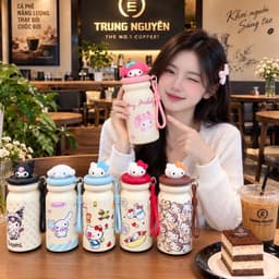 Bình giữ nhiệt hoạt hình 480mL cao cấp - có lõi lọc trà, thiết kế dễ thương giữ nhiệt tốt 2