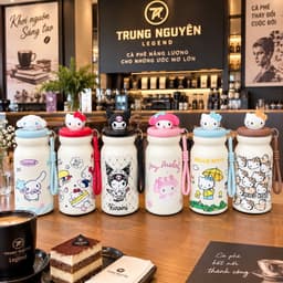 Bình giữ nhiệt hoạt hình 480mL cao cấp - có lõi lọc trà, thiết kế dễ thương giữ nhiệt tốt 5