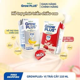 Sữa Pha Sẵn Nutifood Sweden GrowPLUS+ Vị Chuối Sữa 110ml – Thùng 24 Hộp Chính Hãng | Hỗ Trợ Phát Triển Chiều Cao cho bé 5