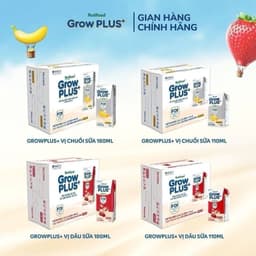 Sữa Pha Sẵn Nutifood Sweden GrowPLUS+ Vị Chuối Sữa 110ml – Thùng 24 Hộp Chính Hãng | Hỗ Trợ Phát Triển Chiều Cao cho bé 3