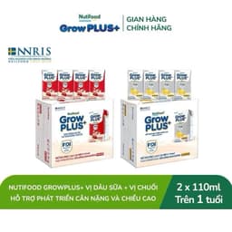 Sữa Pha Sẵn Nutifood Sweden GrowPLUS+ Vị Chuối Sữa 110ml – Thùng 24 Hộp Chính Hãng | Hỗ Trợ Phát Triển Chiều Cao cho bé 4