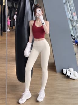 [Hoả Tốc Sẵn] Đồ Tập Gym, Áo Bra Thể Thao Nữ Hai Dây Mút Đúc Hai Dây Chéo Lưng QC Quần Cạp 9P 4