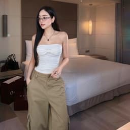 (Dmina) Áo ống quây chất thun thắt nơ ngực ôm body quyến rũ cá tính basic dễ phối đồ 2