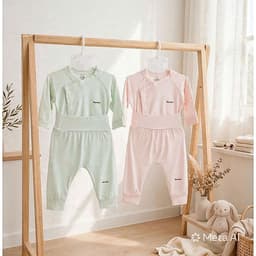 (Combo )Bộ Quần Áo Dài Tay Sơ Sinh Cạp Cao bambo  NT Vải Petit Thun Lạnh Pastel Mềm Mát Cho Bé 3-9kg 9