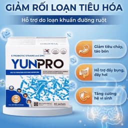 Men vi sinh Yunpro - Cân bằng vi sinh, bảo vệ hệ tiêu hoá Hộp 60 gói 6
