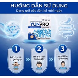 Men vi sinh Yunpro - Cân bằng vi sinh, bảo vệ hệ tiêu hoá Hộp 60 gói 7