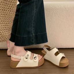 Sandal Đế Cao 5p năng động Da Pu mềm dễ mang| Sandal Học Sinh 4