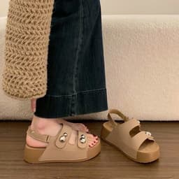 Sandal Đế Cao 5p năng động Da Pu mềm dễ mang| Sandal Học Sinh 2