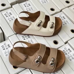 Sandal Đế Cao 5p năng động Da Pu mềm dễ mang| Sandal Học Sinh 5