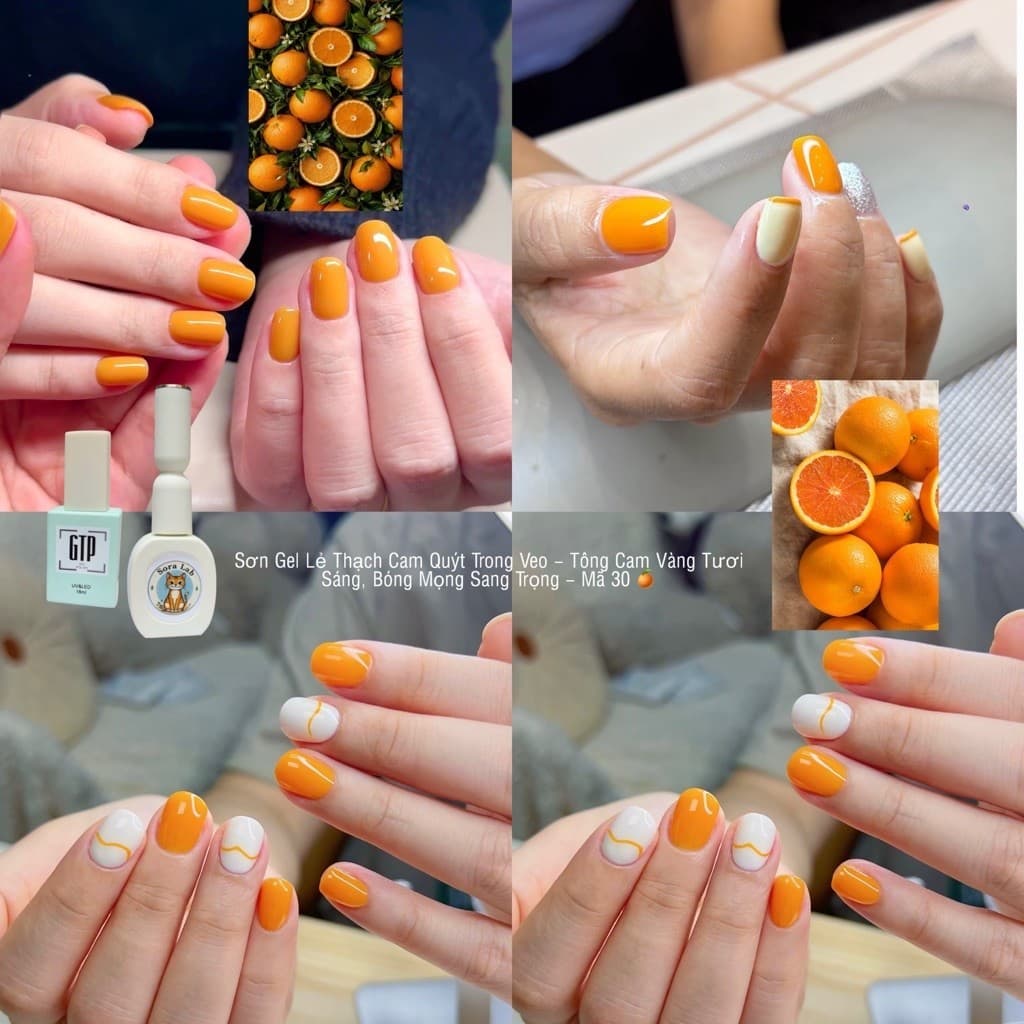 Sơn Gel Lẻ Thạch Cam Quýt Trong Veo – Tông Cam Vàng Tươi Sáng, Bóng Mọng Sang Trọng – Mã 30 🍊✨