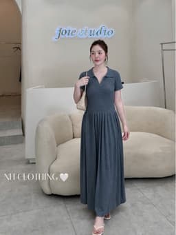 <Đầm Bầu Quynhanhhoue> (QC) Váy len cổ V Qc0600 freesize 2