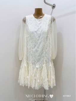 <Đầm Bầu Quynhanhhoue> (NH CLOTHING)Váy suông Váy ren lưới đính hoa M11983 sm 9