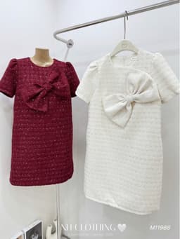 <Đầm Bầu Quynhanhhoue> (NH CLOTHING)Váy suông váy dạ nơ ngực M11988 sm 6