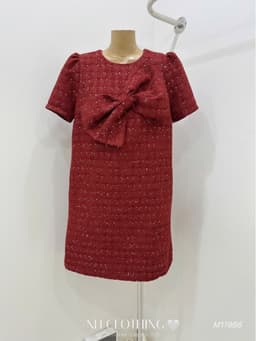 <Đầm Bầu Quynhanhhoue> (NH CLOTHING)Váy suông váy dạ nơ ngực M11988 sm 8