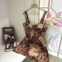 (Hàng 2 Màu) Đầm Nữ 2 Dây Hoa Vintage Dáng Chữ A Ôm Eo Tôn Dáng, Đầm Ngắn Cổ Vuông Thời Trang Nữ Kieupham.shop 7