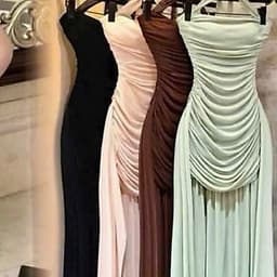 Đầm Maxi Body Cổ Yếm Nhún Eo Xẻ Tà Dáng Dài Tôn Dáng Váy Đi Biển Đi Tiệc Sang Chảnh 5